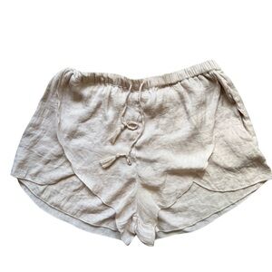 Zara High Waist Cream Lightweight Boho Shorts Size M Resort wear Summer